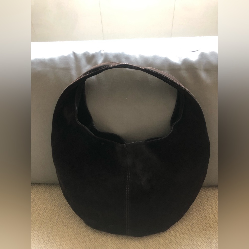 Bottega Veneta Vintage Year 2000 Veneta Dark Brown Suede Leather Shoulder Bag